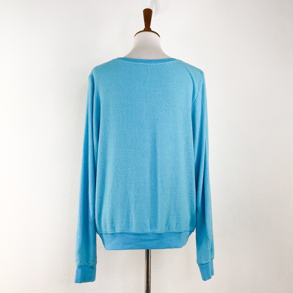 Wildfox Blue Oversize All You Need Is Love BBJ Top - Picture 5 of 8